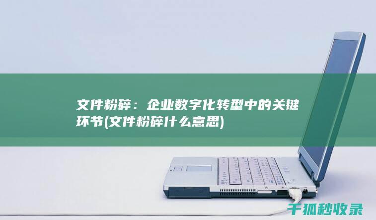文件粉碎：企业数字化转型中的关键环节 (文件粉碎什么意思)