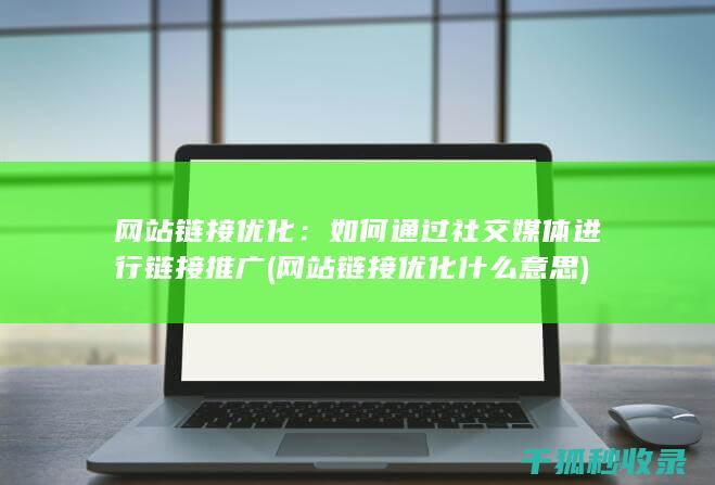 网站链接优化：如何通过社交媒体进行链接推广 (网站链接优化什么意思)